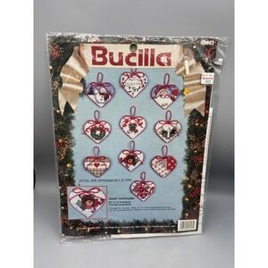 Bucilla Heart Potpourri Ornaments Counted Cross Stitch Kit Set of 10 Sealed‎